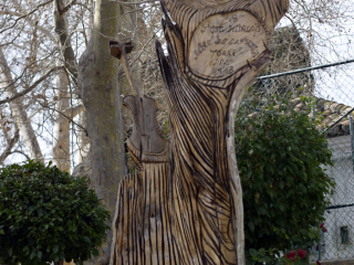 Escultura natural de Violín en el árbol